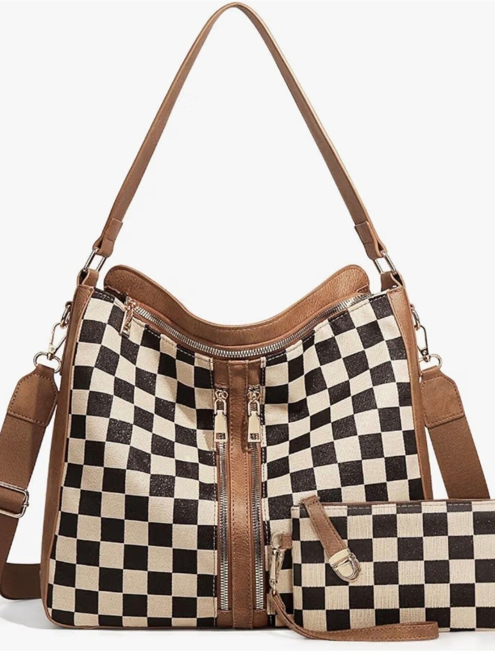 Checkered Tote/Crossbody Bag #1466